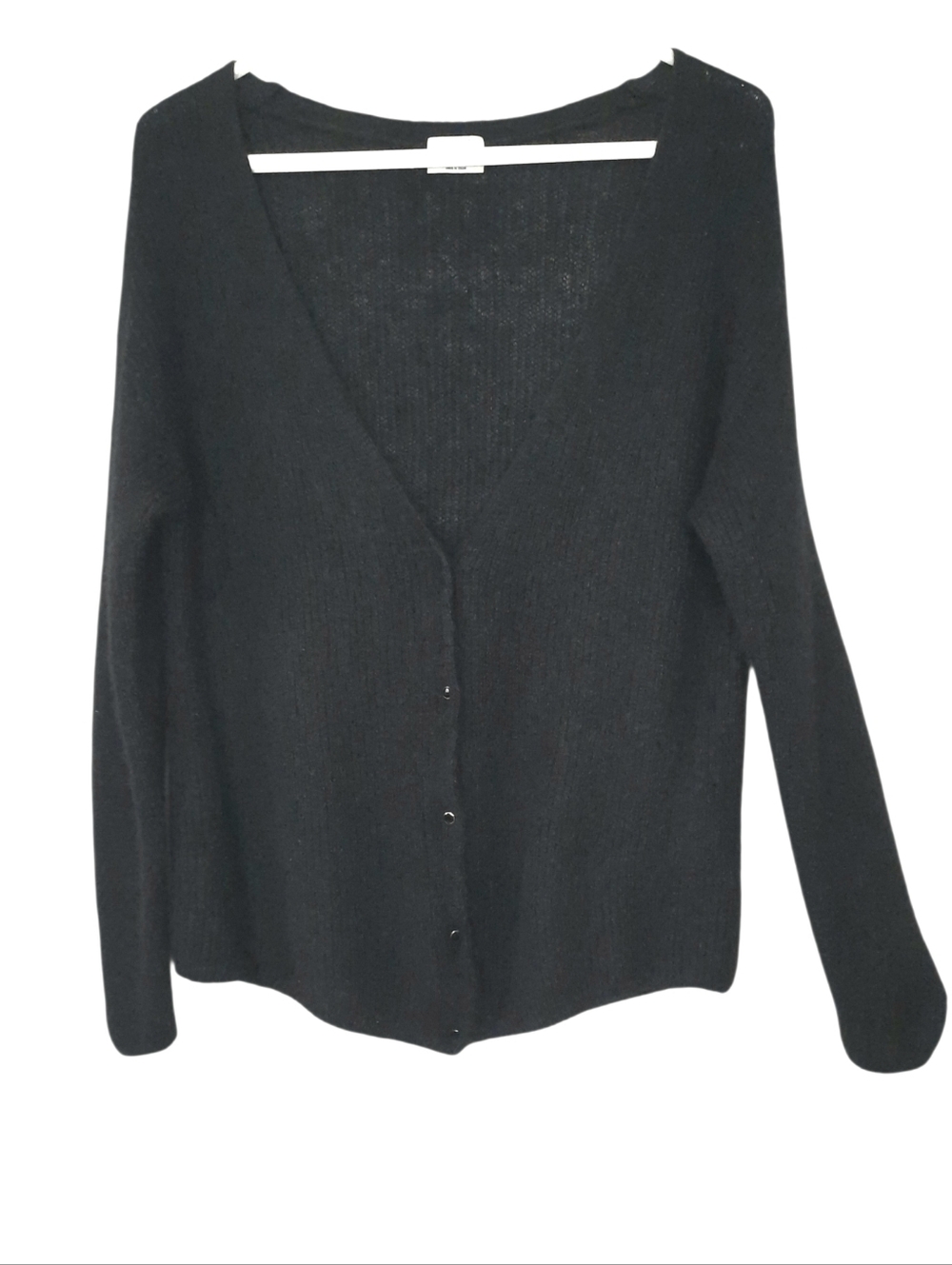 Aritzia Wilfred Mohair Alpaca Blend Cardigan Sweater Black Womens Size Large